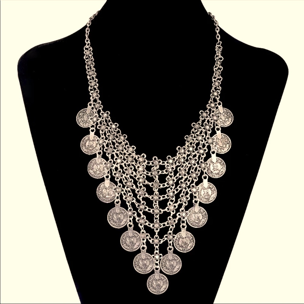 🌿Bohemian Inspired Tibetan Coin Bib Necklace 🌿